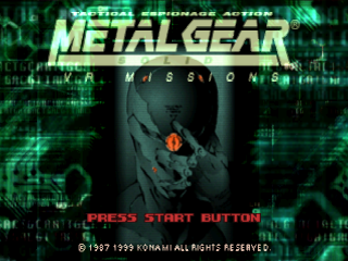 Metal Gear Solid VR Missions title screen for Playstation